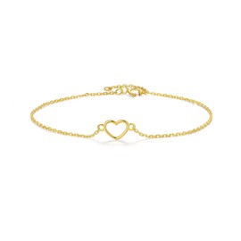 SILBERTALE Necklaces Heart Bracelets Women's 925 Sterling Silver Simple Loveful Bracelets for Women