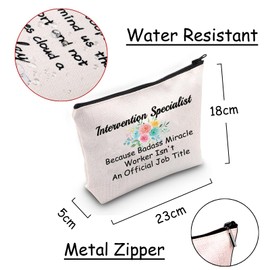 JXGZSO Intervention Specialist Cosmetic Bag Intervention Team Gift Response To Intervention RTI Gift Literacy Education Toiletry Bag, Intervention Specialist