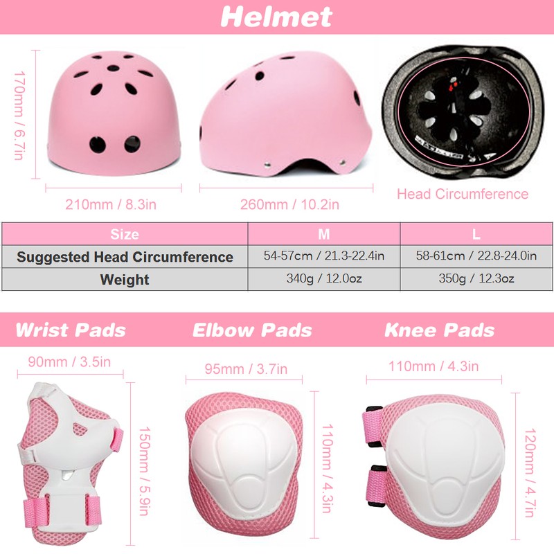 [通拓商品]Children Protective Gear Set 7 in 1 Adjustable Helment Knee