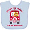 inktastic Fire Truck 1st Birthday Boy Baby Bib Light Blue