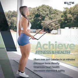 Elite SRS; Do Hard Things, Beaded Jump Rope - Adjustable Jump Ropes for Fitness with Unbreakable Handles and Shatterproof Beads - Perfection Addition to Your Exercise Equipment