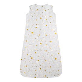 Owlivia Baby Organic Cotton 0.5tog Wearable Blanket - Lightweight Sleeping Bag with 2-Way Zipper, Boys Girls Swaddle Transition Sleep Sack(0.5tog Golden Star, 18-24 Months)
