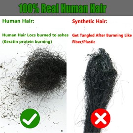 0.6cm Permanent Loc Extensions Human Hair 30 Strands 8 inch Dreadlock Extensions Full Handmade Micro Soft Real Human Hair Dreads Extensions Can Be Dyed Bleached Curled Ombre Color T1B/30