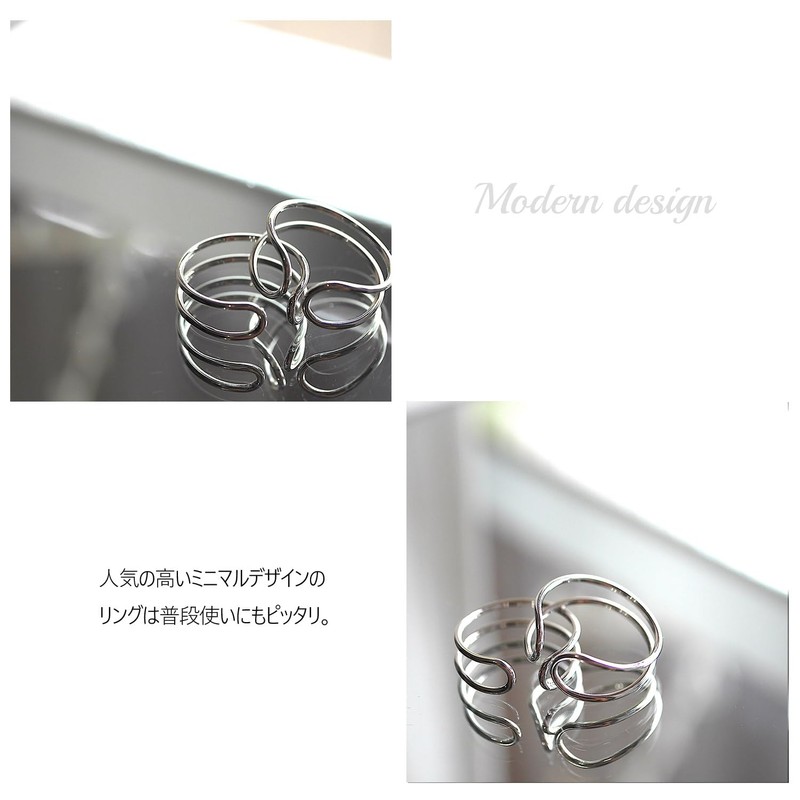シルバー シルバー925 本物 ワイヤーダブルライン リング 指輪 メンズ レディース シンプル 太め