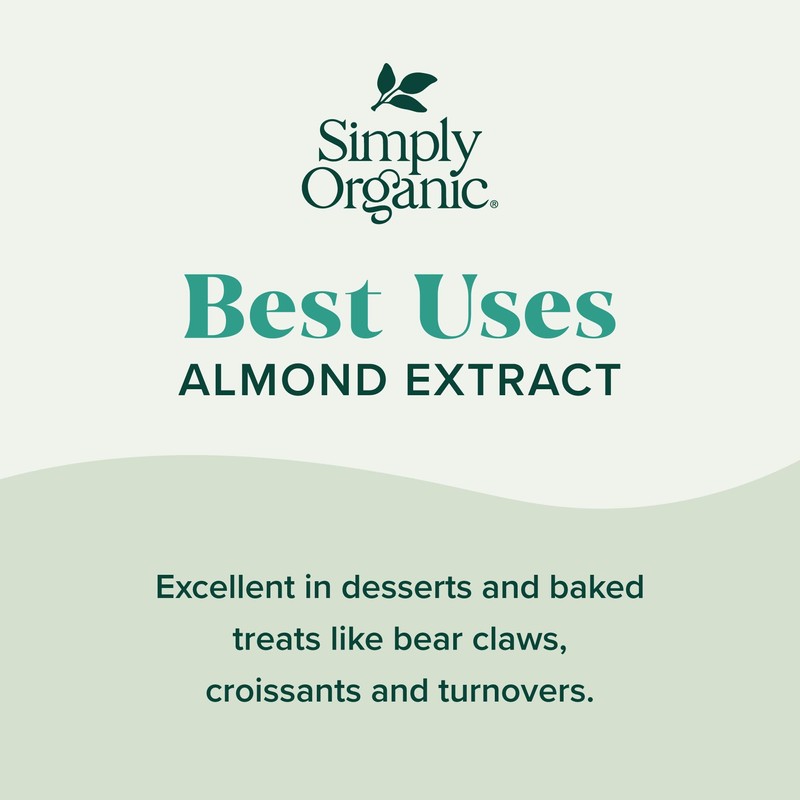 Simply Organic Almond Extract, 4 Ounce Glass Jar, Warm Sugar-free