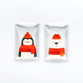High-quality hand warmers, reusable pocket warmers, beautiful patterns, various designs, set of 2, polar bear and penguin