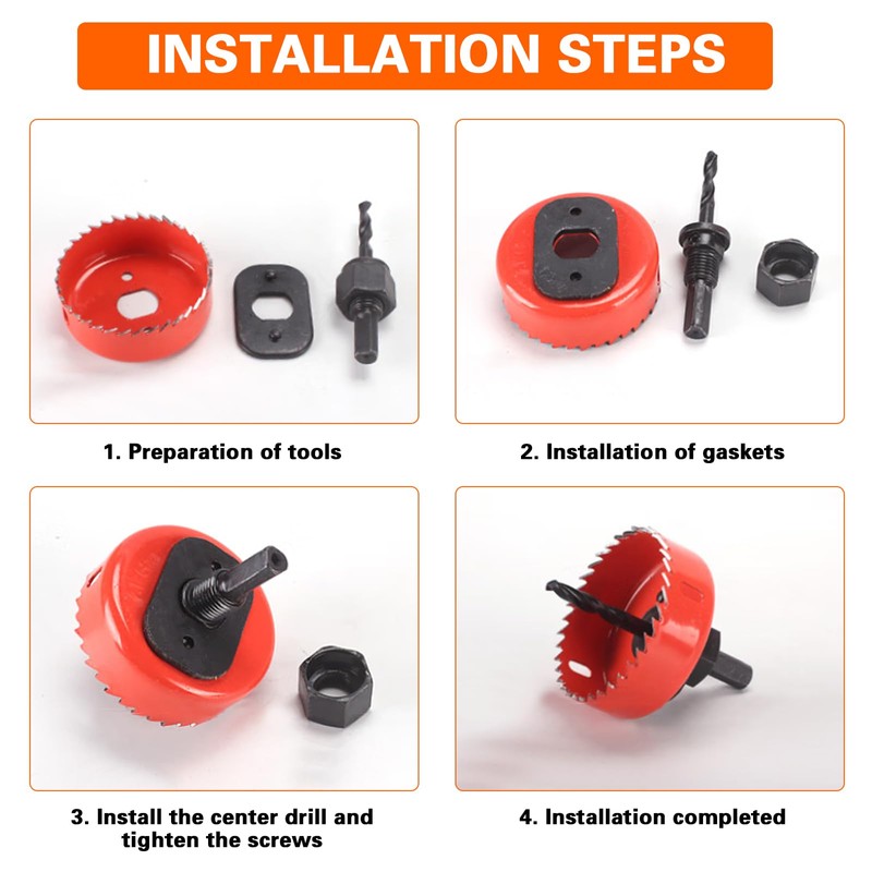 11 Piece Hole Saw Set, 19-64 mm Drill Hole Saw