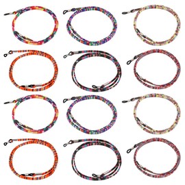Dadabig 12 Stück Brillenband, Premium Brillenbänder Bunte Brillenkordel Brillenschnur Brillenhalter Baumwollseil Schutzbrillen Brillenkette für Sportbrillen, Sonnenbrillen, Lesebrillen