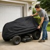 Black Lawnmower Cover for Outdoor Storage - Waterproof Anti-UV Rainproof