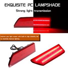 Tonsya For 2016 2017 GMC Terrain Bumper Reflector Tail Lights Brake Stop & Rear Fog Lamps Red Lens 23454652, 23454653 GM1184115C, GM1185115C