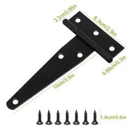 4 Pcs Heavy Duty T Hinges with Mounting Screw, 4 Inch (100mm) T Strap Door Hinges, Tee Hinges Galvanised for Wooden Gate Door Window
