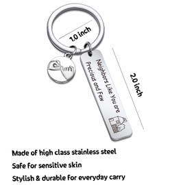 RSZOTW Neighbors Gift Neighbors Friendship Keychain New Home Gift Housewarming Jewelry Moving Away Gift New Neighbors Gift Neighborhood Friend Jewelry House-Owner Gift Thank You Gift