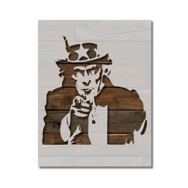 Uncle Sam Stencil USA Government Template Reusable for Painting on Walls, Wood, Arts and Crafts (604) - 8.5 x 11 Inches