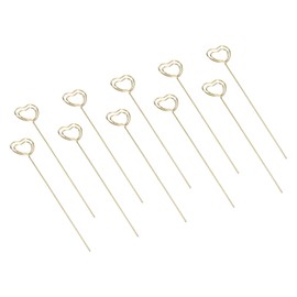 PATIKIL 4.7 Inch Metal Wire Place Card Holder, 30 Pack Photo Picture Floral Picks Heart Shape Clips for Party Meeting Wedding Displaying DIY, Gold Tone