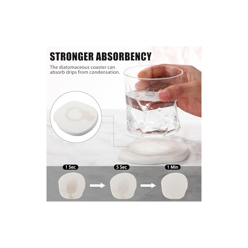 Diatomaceous Earth Coasters Set of 4 - Stylish Modern Design