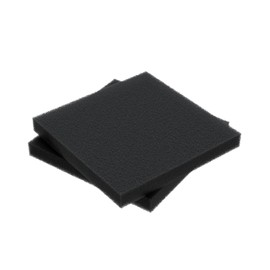 Pawfly 9" L x 9" W Aquarium Filter Media Sponge Filter Floss Roll for Sumps Ponds Hydroponics Black Foam Floss for Water Filtration, 2 Pack