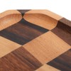 Wood Fruit Dishes Wooden Tea Dessert Tray Grid Pattern Rectangular