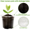 KINGLAKE 4 Inch Clear Plant Nursery Pots with Drainage Hole,36