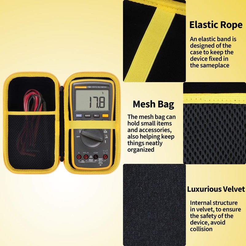 Peyyargo Storage Case Compatible with Fluke Fluke 15B+/17B+ Digital Multimeter