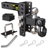 TIROL 2 Inch Adjustable Trailer Hitch Receiver with Shackle -