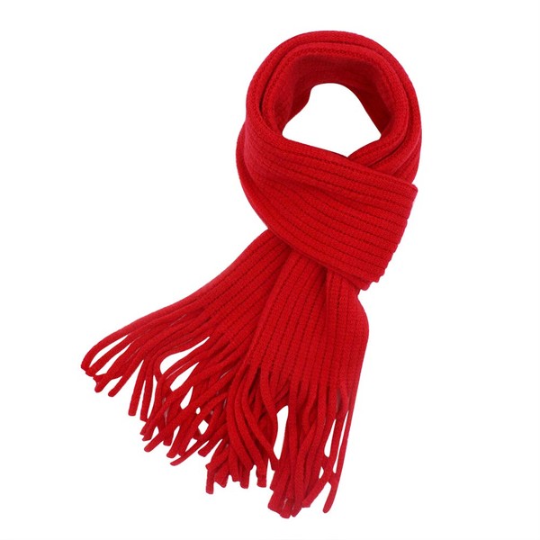 RARITYUS Kids Knitted Tassel Scarf Fashion Solid Color Toddler Soft Warm Scarves Neck Warmer Winter for Girls Womens