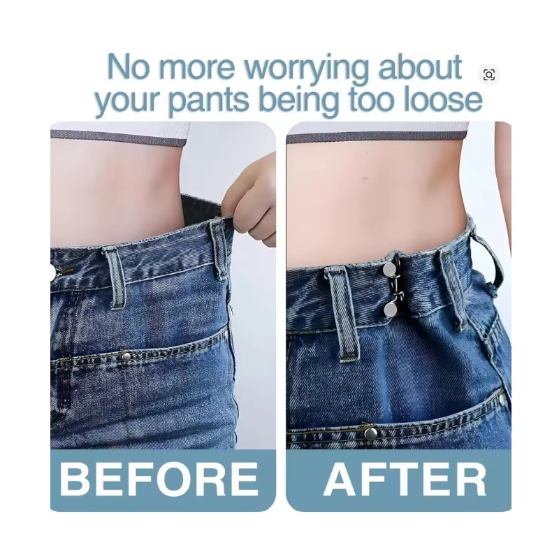 Jeans Waist Tightener Buttons for Loose Pants – Removable Zinc