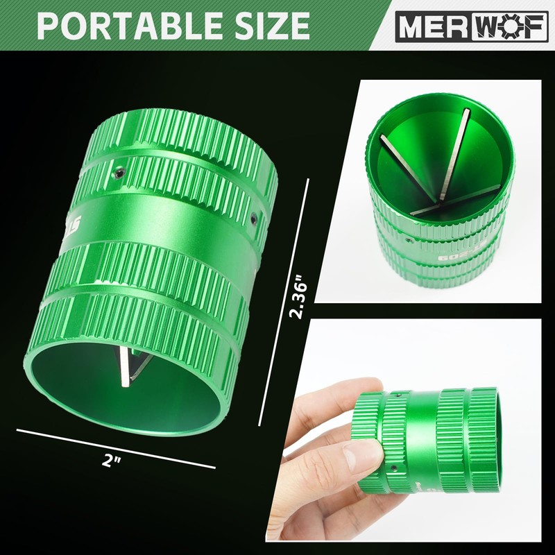 MERWOF Metal Pipe Reamer for Copper PVC Pipe, Deburring Tool,