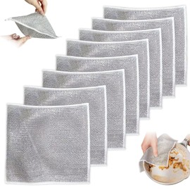 Sopurrrdy Double Layer Dishwashing Rags - 8 Pcs, Multipurpose Non-Scratch Wire Cleaning Cloths for Wet and Dry Use