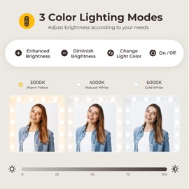 Otterease Vanity Desk with LED Lighted Mirror&Power Outlet, 3 Lighting Colors Makeup Vanity Desk with 5 Large Drawers and 3 Storage Shelves, Vanity with Storage Stool for Bedroom, Black