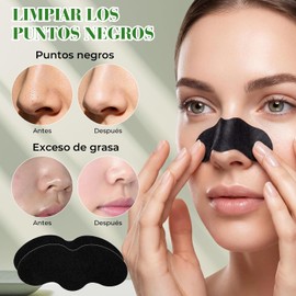 100 Tiras Nasales de Carbón de Bambú para Puntos Negros, Tiras Nasales para Puntos Negros, Limpiador Profundo de Poros, Elimina Grasa y Espinillas, para Todo Tipo de Piel (Negro)