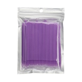 BOULTON Micro Brushes – Pack of 100 – Disposable Micropore Brushes Microbrushes – Micro Applicator Brushes Makeup Brushes Micro Brush Makeup Applicators for Cleaning Eyelash Extensions (Purple)