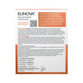 EUNOVA® VivaChrono - Ausgewählte Vitamine, Mineralien & Nahrungsergänzungsmittel, auf den Biorhythmus abgestimmt mit zeitversetzter Freisetzung, 2x30