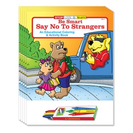 ZOCO - Stranger Danger - Coloring Books (25 Bulk Pack, With Crayons) - Say No to Strangers - Games, Puzzles, Activities for Kids