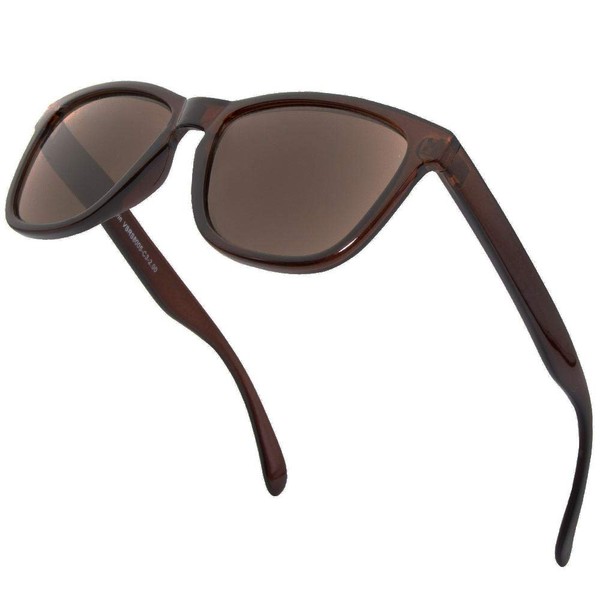 VITENZI Sunglasses with Readers for Men and Women Retro Reading Sun Tinted Glasses with Full Readers - Turin in Brown 1.50
