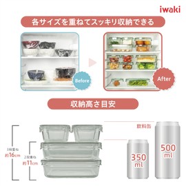 Iwaki B3200-SNE Heat-Resistant Glass Sealing Storage Container, Butter Case, Shinji Kato, In the Forest, Square, 6.8 fl oz (200 ml)
