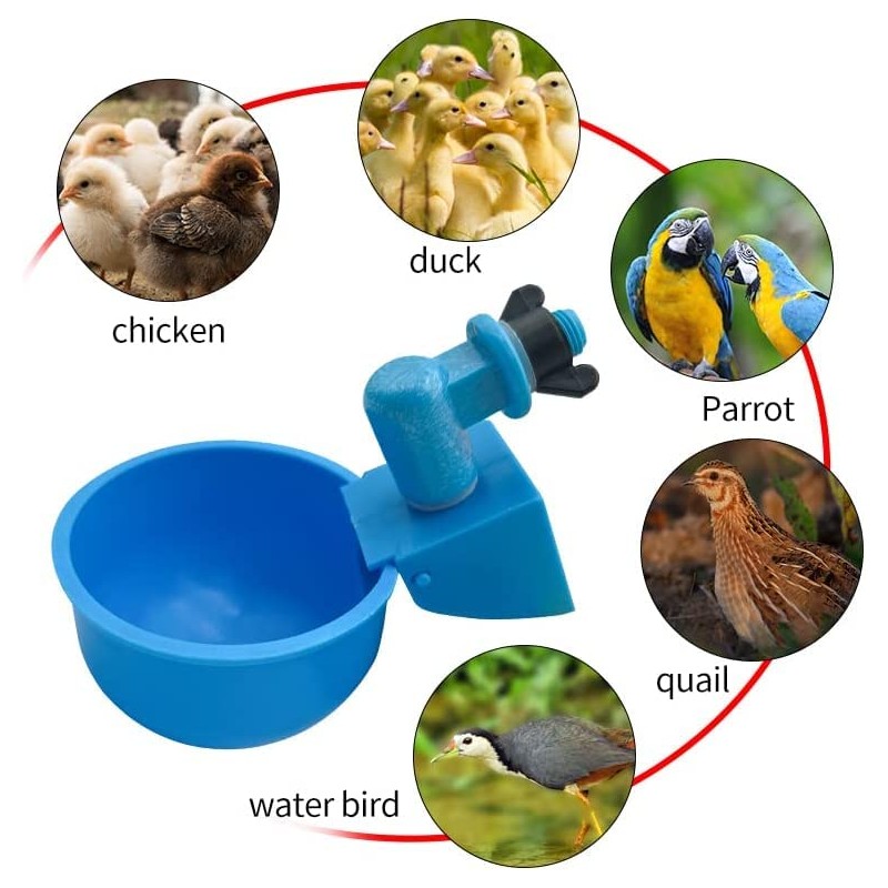 3Pcs Automatic Poultry Waterer 3/8 Inch Thread Filling Waterer Cups