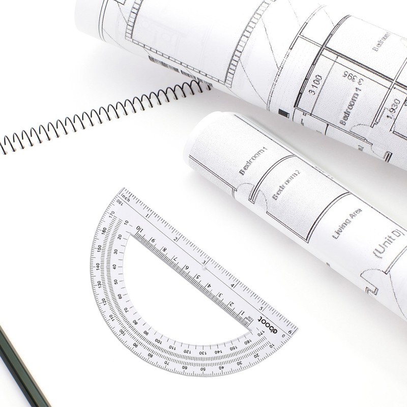 EBOOT Plastic Protractor Math Protractors 180 Degrees, 6 Inch, Pack