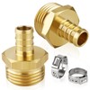 Boltigen 2PCS Heavy Duty Brass Garden Hose Adapter 1/2" PEX