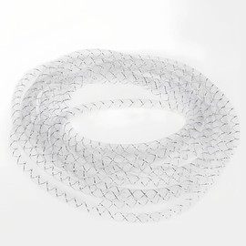 24M Mesh Tube White Polyester Decor Tubing Flex 8MM for DIY Crafting Sewing Wreath Wedding Party Decorations