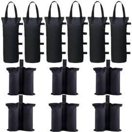 8 PCS Canopy Weight Sand Bags 300+ LBS Total, Heavy Duty Canopy Weights Black Large Tent Weights for Outdoor Windproof Canopy Tent Instant Shelter Patio Umbrella Canopy Tent, Without Sand New (8)