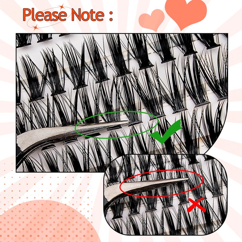 200 Pieces DIY Eyelash Extensions Set, 0.07D, 8-16 Mix, 40D