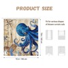 Dazzlewall Octopus Shower Curtain Retro Nautical Blue Bathroom Curtain Sea