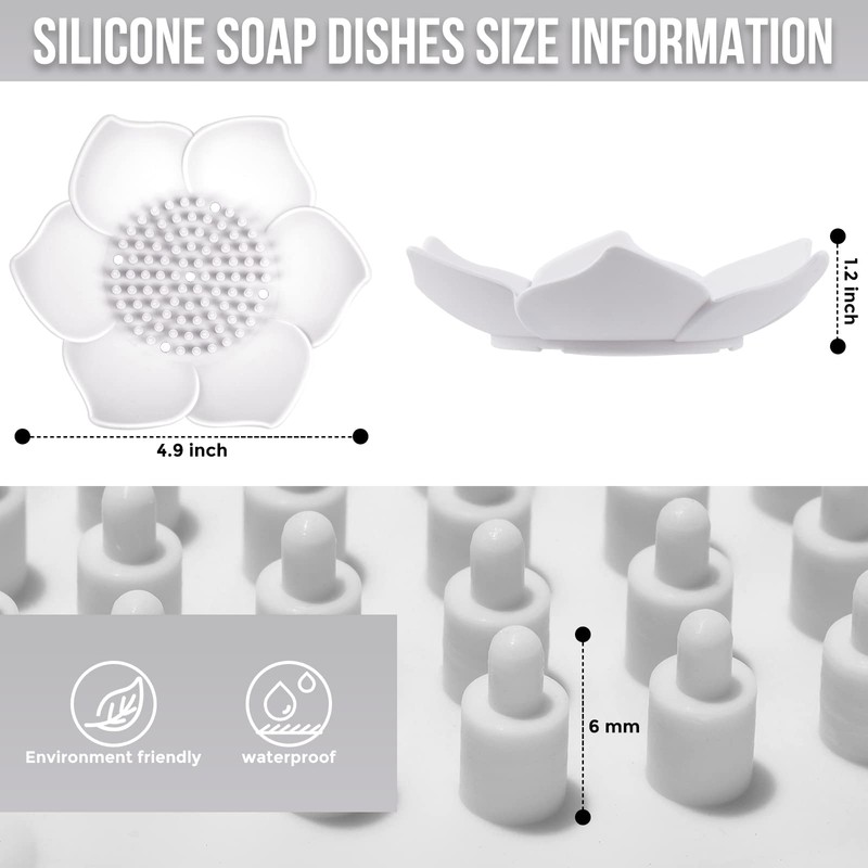 Lotus Shower Steamer Tray, Silicone Soap Dish, 4 Pack Lotus