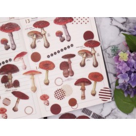Unbranded mushroom plant fungus morel shiitake watercolor Washi stickers Stickers Pack