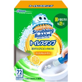 Scrubbing Bubbles Toilet Cleaner, Toilet Stamp Cleaner, Crystal Citrus Scent, Dispenser (1 Handle + 1 Replacement), Enough for 6 Stamps, 1.3 oz (38 g)