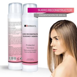 Crema para Peinar Protector de Calor para Cabello, Suero Reconstructor Capilar con Colágeno y Keratina Anti Frizz, Brillo y Suavidad Serum Profesional