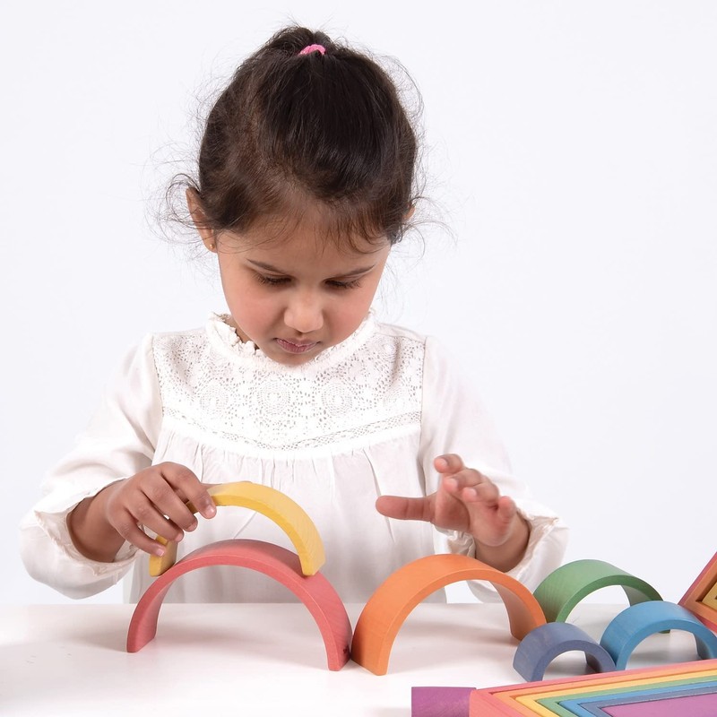 TickiT Wooden Rainbow Architect Arches - Nesting Puzzle - Stacking