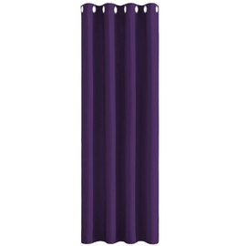 PONY DANCE Curtain 84“ Drop - Blackout Thermal Curtain for Bedroom Solid Soft Window Treatment for Children's Room Decor, One Piece, Wide 52 - Long 84 Inch, Purple