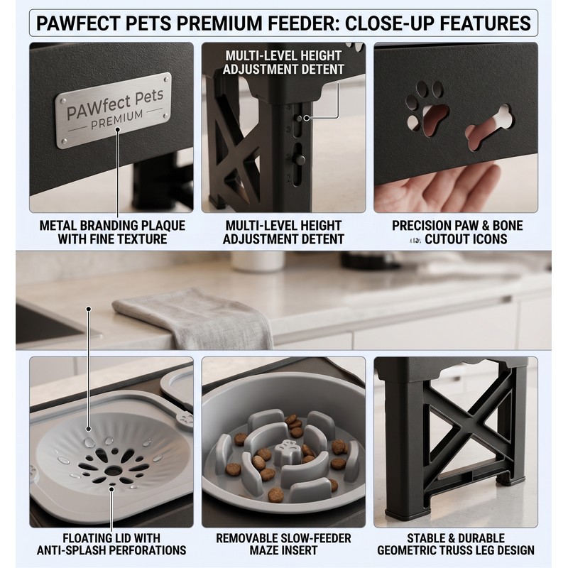Adjustable Elevated Pet Feeder for Dogs and Cats – 3