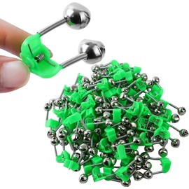 46 count 3rd Generation Plastic Fishing Bells, Fishing Rod  Bell with Extra Loud Dual Alert Bells Clip, Fishing Bells for Rods, Easy for Night, Ice Fishing, Green.